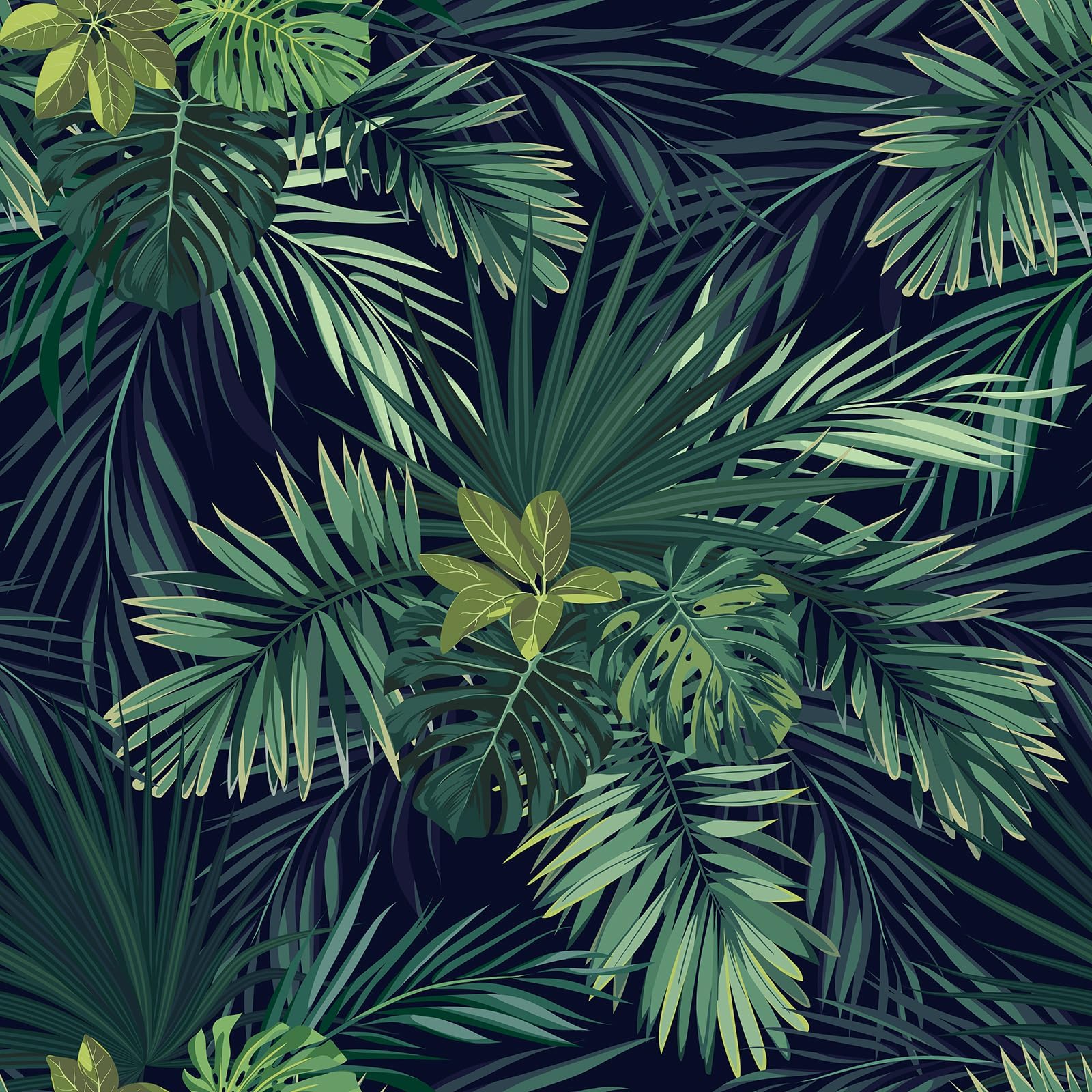 Papier peint autocollant feuilles vertes pour créer une salle de bain tropicale
