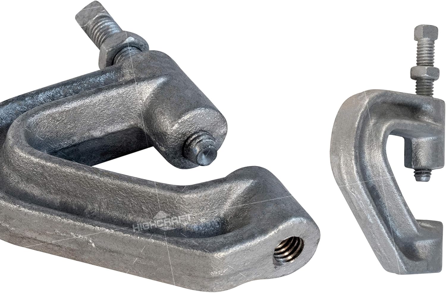 Highcraft DMQV-H38-10 Heavy Duty Industrial Purlin Beam Clamp for 3/8'' Rod Max Load 400 lbs Iron (10PK), Electro Galvanized
