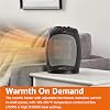 Calentador cerámico oscilante portátil Amazon Basics, solución de calentamiento rápido para interiores, protección contra sobrecalentamiento y vuelcos, termostato, 1500W, negro 6