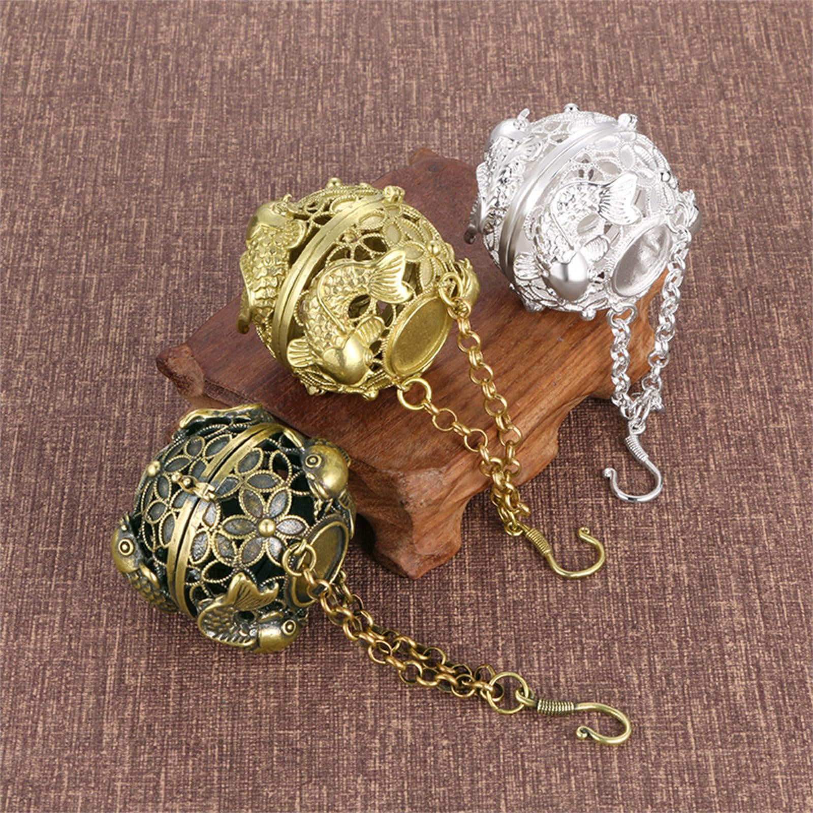 Diffusori di fragranze in Ottone Anticato for aromaterapia for Decorazioni for la casa, incensi Decorativi in ​​Ottone(C)