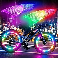 Vista 1 de Luces de rueda de bicicleta, luces de rueda de bicicleta para conducción nocturna, luz de radios de bicicleta con visibilidad de 360°, detección