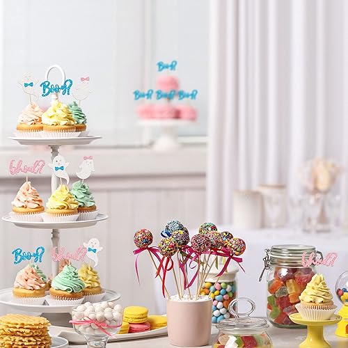 Miniatura 160 de Gyufise 24 adornos para cupcakes de Halloween con calabaza, fantasma, purpurina negra, decoraciones para cupcakes para niños, decoración de fiesta