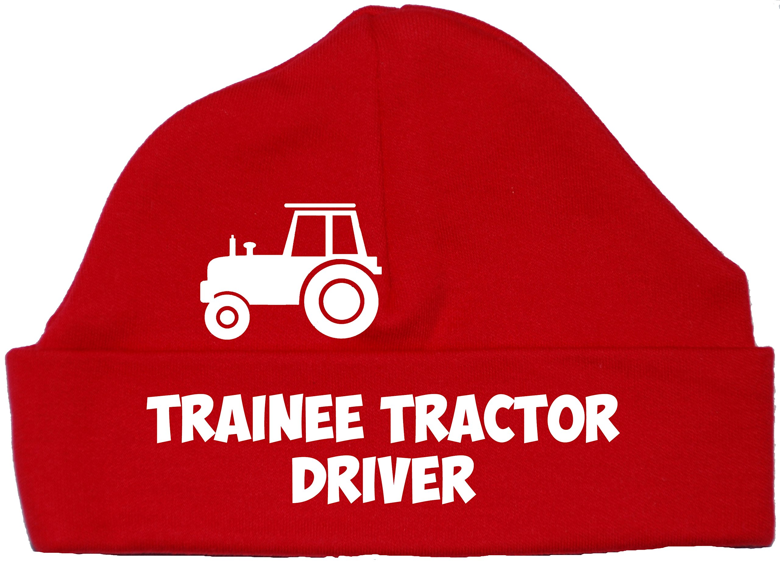 Acce Products Red Trainee Tractor Driver Baby Beanie Hat - 6-12 Months