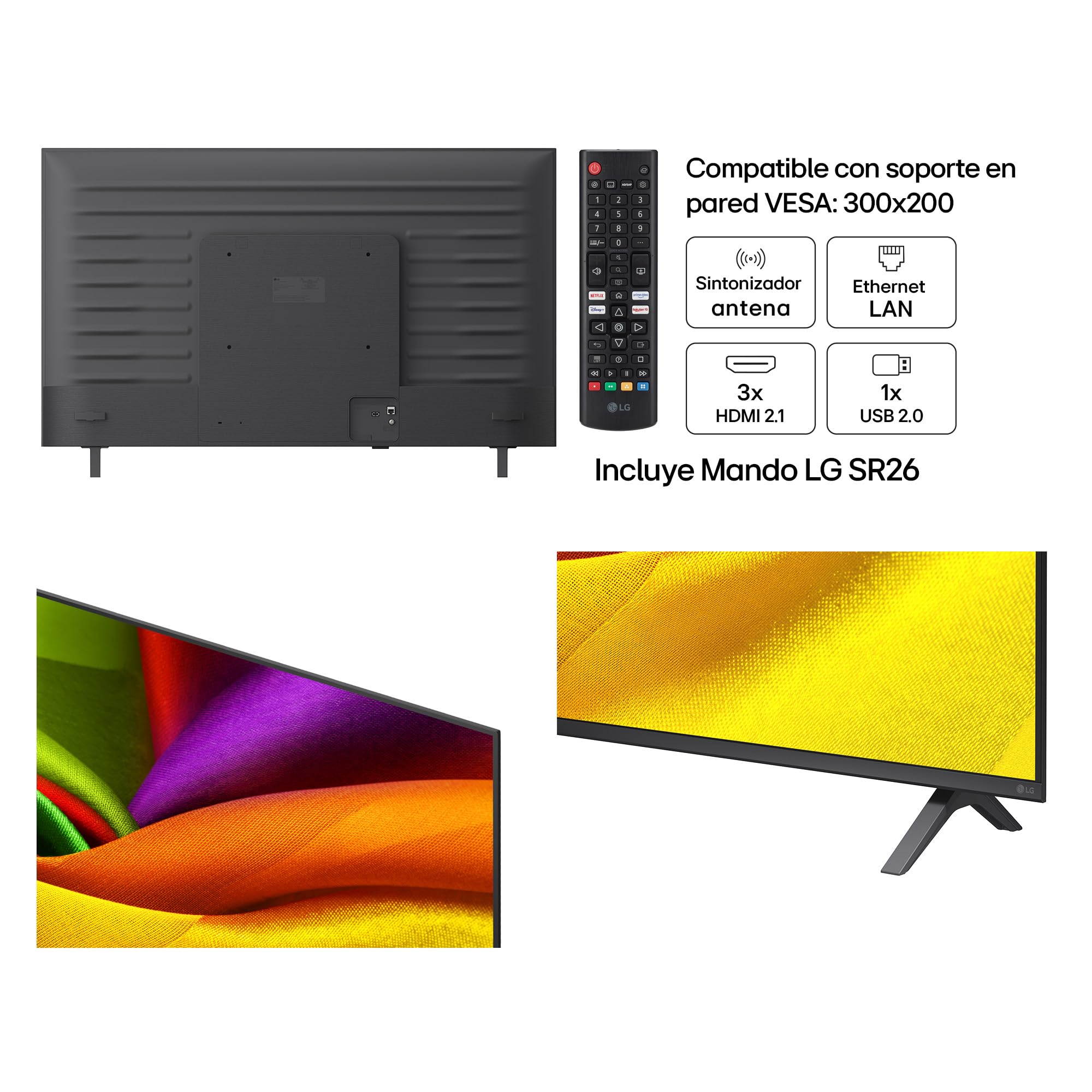 LG 50NU850B6LA - Smart TV Nano 4K UHD NU80 50 Pulgadas, Sin Reflejos al 94%, webOS 26 AI Copilot, Procesador Inteligente α7 AI Processor 4K Gen9, HDR10, 4K Super Upscaling, Dolby Digital Plus (50")