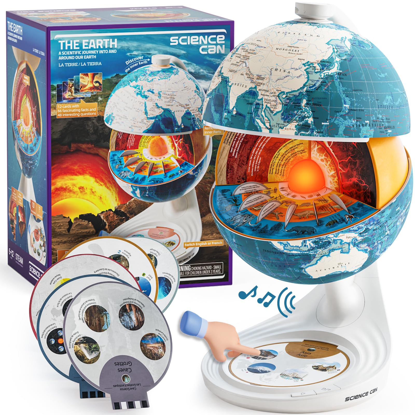 globe サンプルCD & テープ　6点セット Amazon.com: Science Can Openable Globe for Kids, 8 Inch