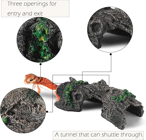 Miniatura 4 de Decoraciones de madera para acuario, troncos falsos de resina, decoración de terrario, escondite de acuario para cuevas de peces, tortugas pequeñas,