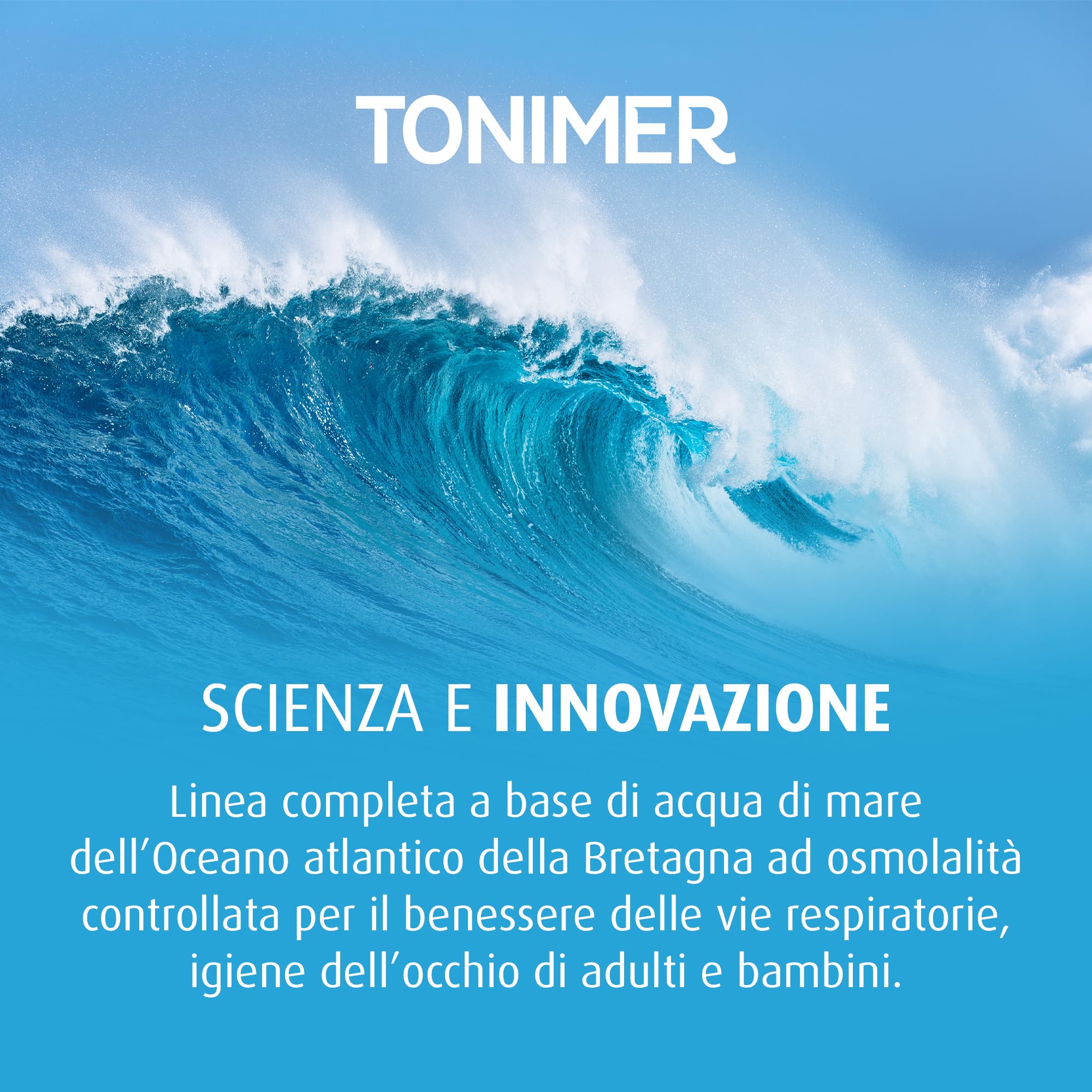 Tonimer Aerosol 1000-18 flaconcini monodose - Acqua di Mare Sterile Ipertonica (salinità 3%) - Decongestionante e Fluidificante del Muco - Adatta a Neonati, Bambini e Adulti