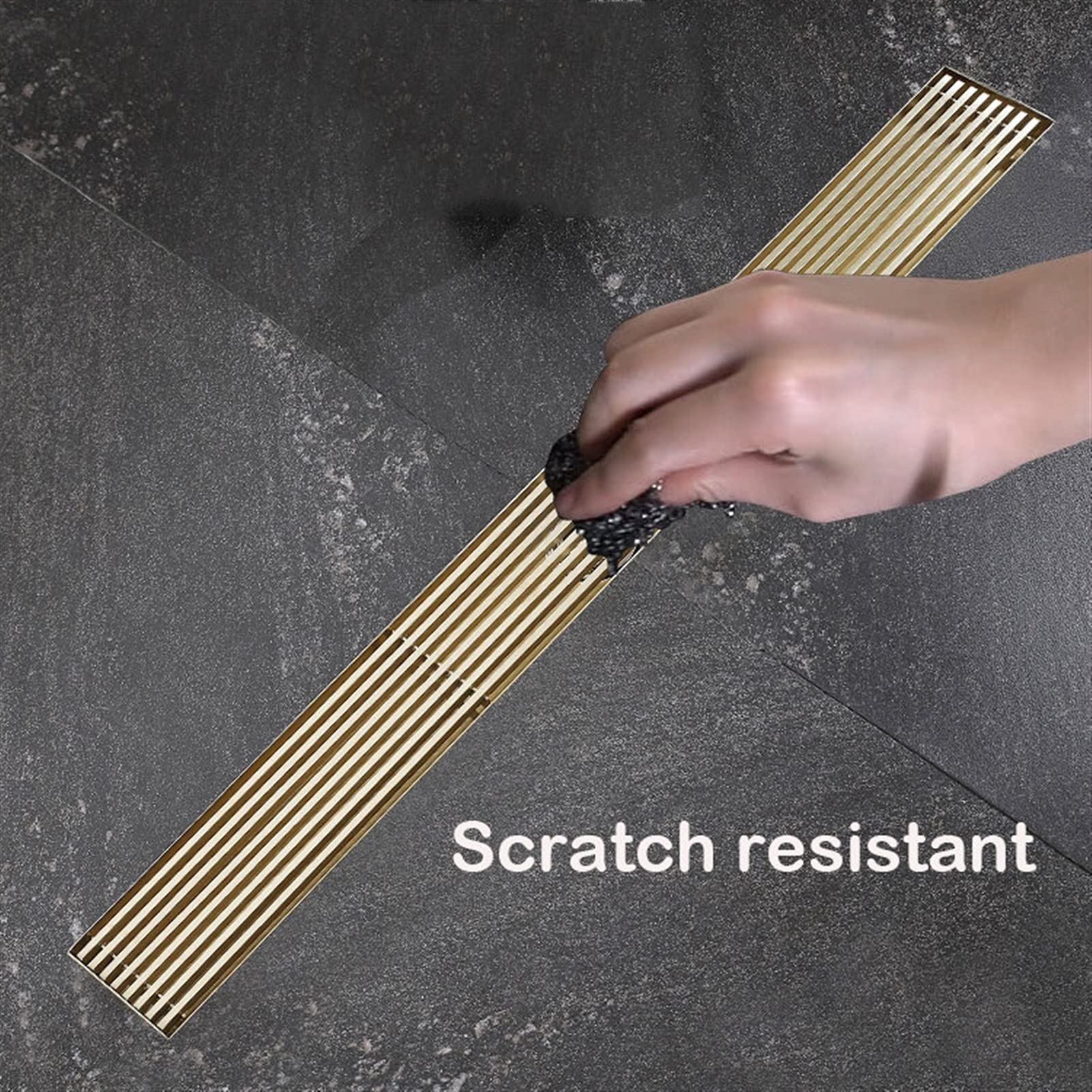 Desagüe Lineal de Ducha SUS304 con Filtro para Cabello, 120 cm (47,2"), Rectangular, extraíble, para baño y sótano. Fácil de Limpiar y de Alto caudal.