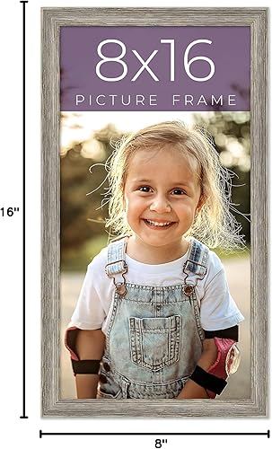 Miniatura 10 de Marco de fotos de madera real gris de 8 x 16 pulgadas de ancho de 1 pulgada  Profundidad del marco interior de 0.5 pulgadas  Marco de fotos