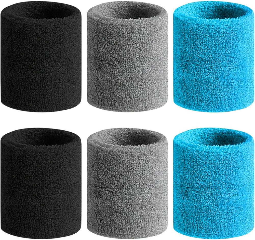 BEACE Sweatbands Sports Wristband for Men & Women - Moisture Wicking Athletic Cotton Terry Cloth Sweatband for Tennis, Basketball, Running, Gym, Working Out