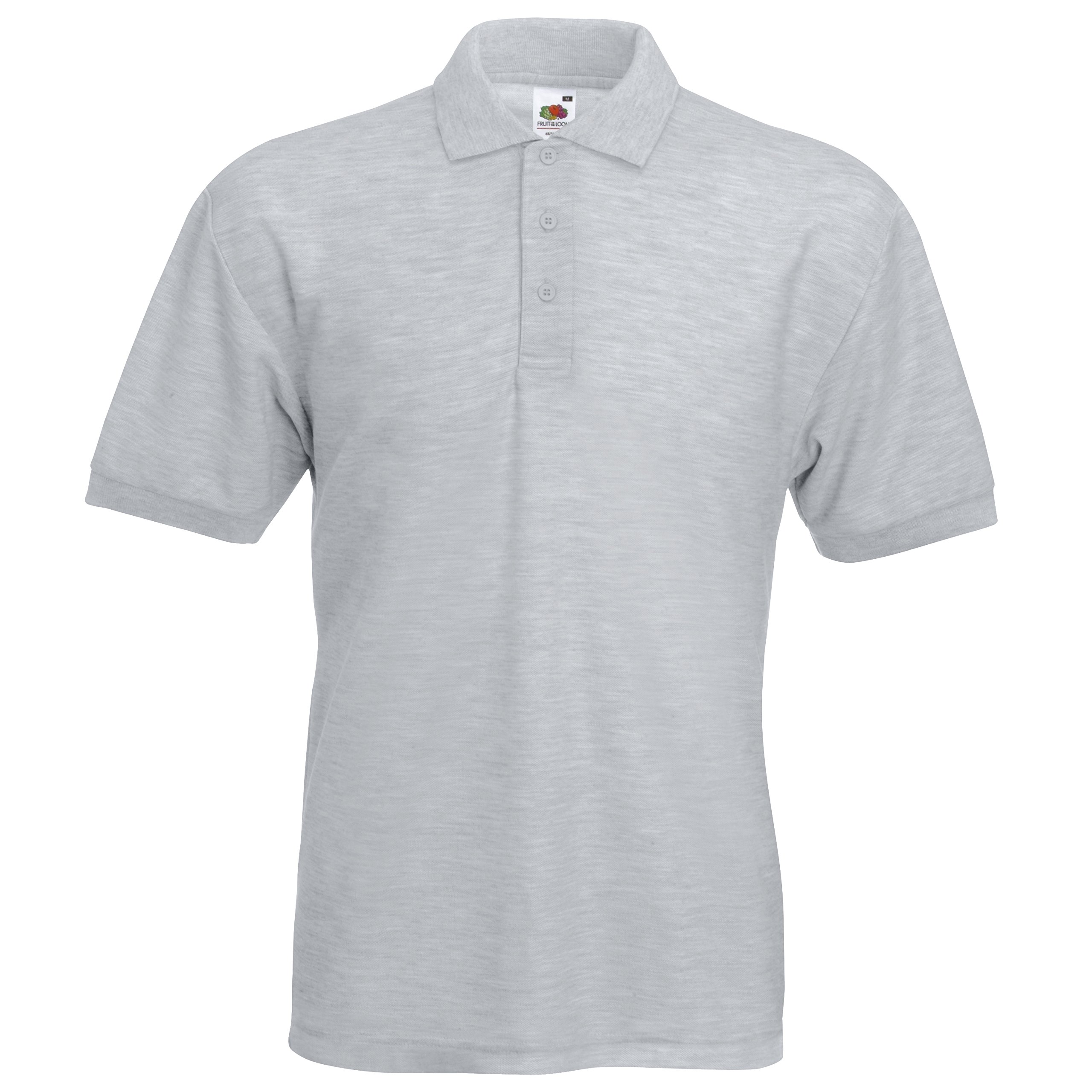 Fruit of the Loom Pique Polo Shirt Heather Grey - 4XL