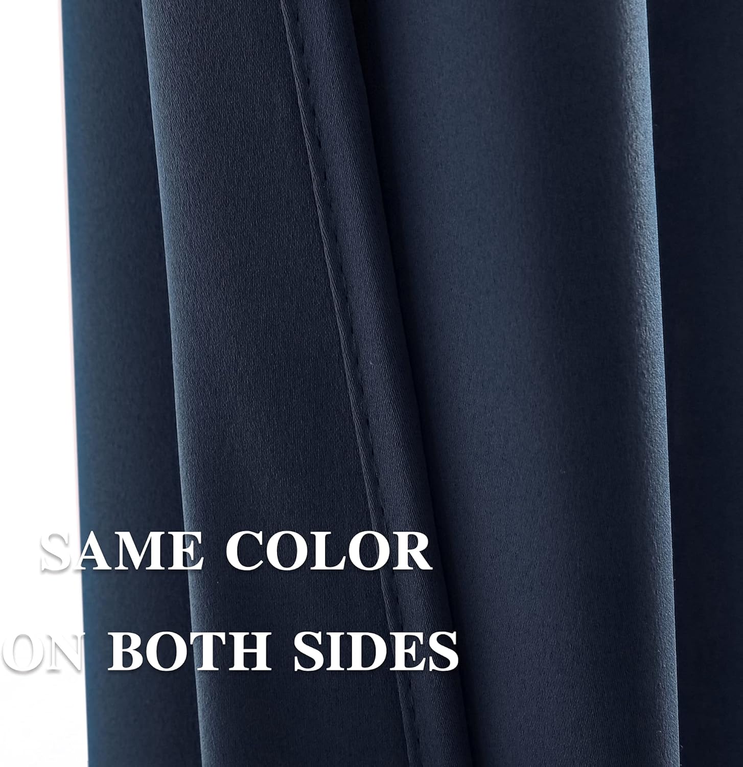 YGO Navy Blue Blackout Curtain Tiers Light Block Energy Saving Drapes Set Blinds Grommet Top Window Valances for Kitchen 52 inch W x 24 inch L 2 Pieces