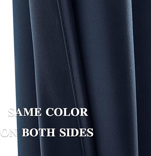 Miniatura 5 de YGO Cenefas opacas de cocina con aislamiento térmico y eficiencia energética con ojales en la parte superior, para ventanas pequeñas, paneles dobles