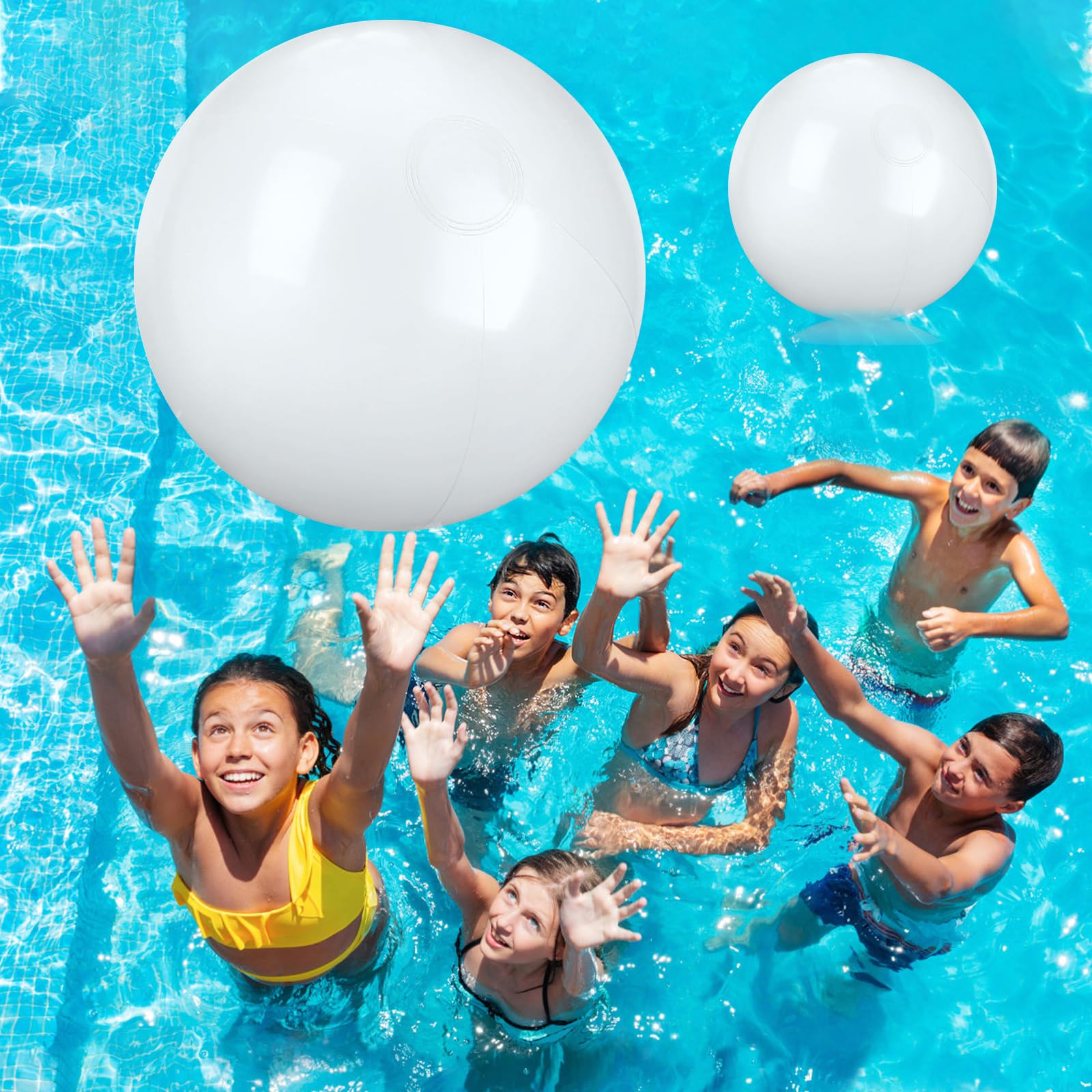 2 pelotas de playa hinchables de 61 cm de PVC, grandes pelotas de playa inflables para piscina, playa, fiesta en el jardín y verano — view 4