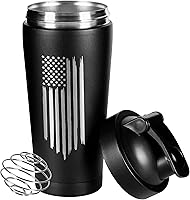 Vista 11 de Botella agitadora aislada del ejército de 24 onzas, botella de agua de 24 onzas, vaso agitador para batidos de proteínas, regalos del ejército