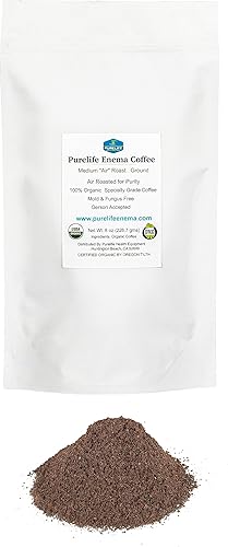 PureLife Enema Café - 1 libra - específico orgánico Gerson - Molido - Sin moho ni hongos - tostado al aire mediano enviado fresco - propiedad y