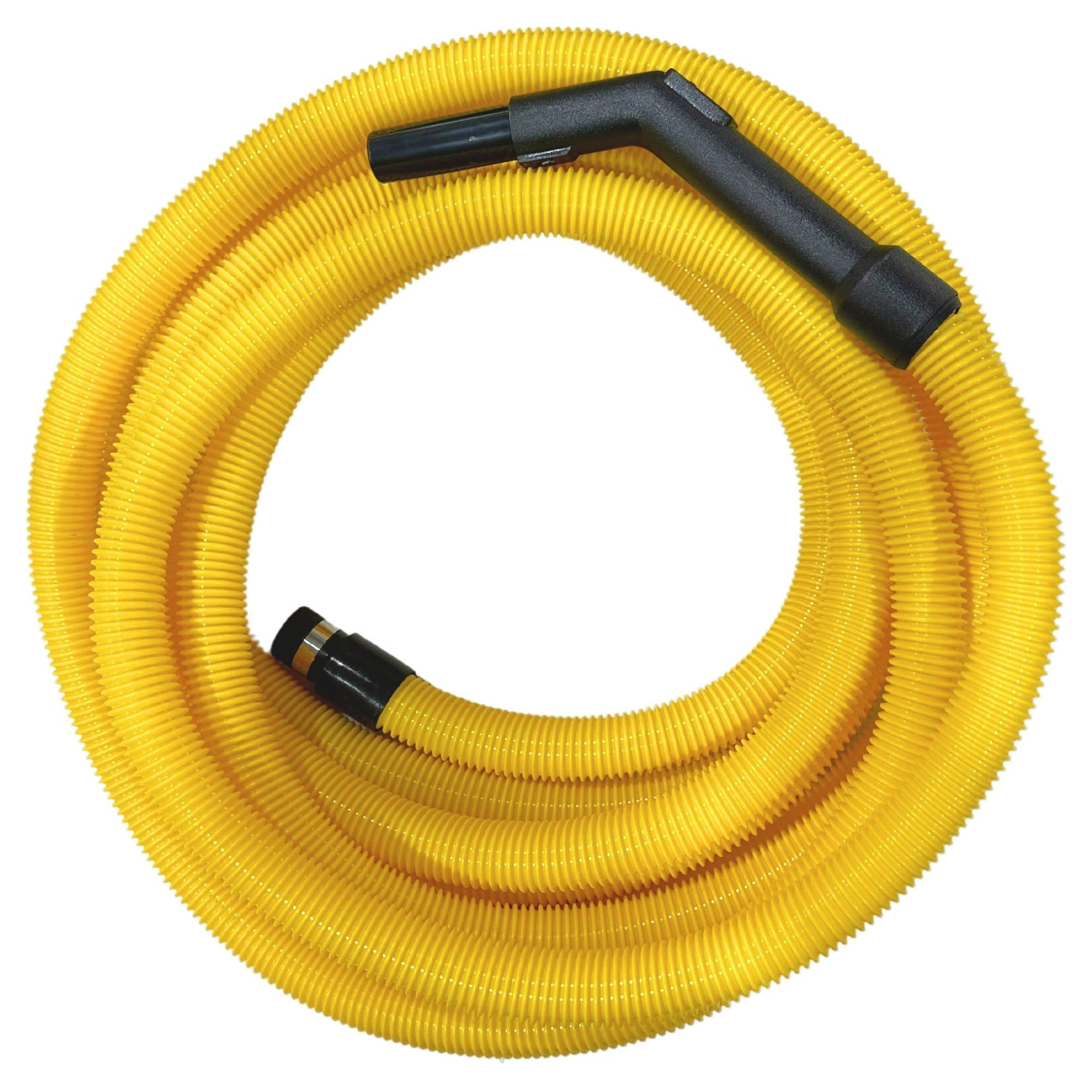 Wessel-Werk 70-feet Yellow Central Vacuum Hose, Crushproof Central Vacuum Garage Hose with Swiveling Hose Handle, Cuff Fits 1.5-inch Inlet Valves (Plastic Handle, 70 Ft. Long)