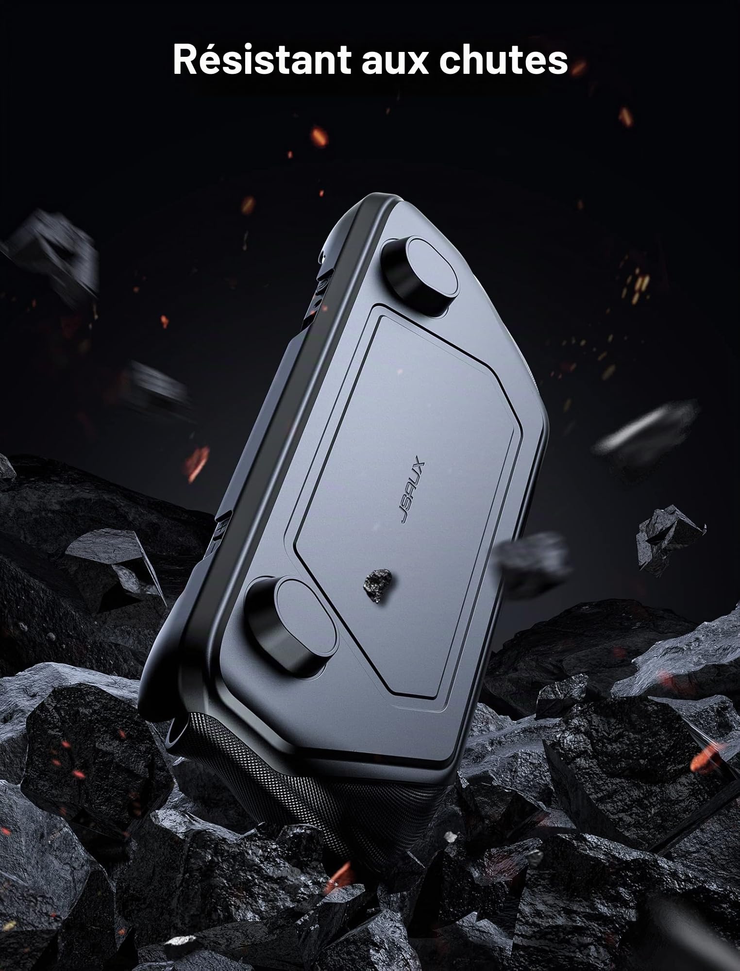 JSAUX PC0104 ModCase Compatible avec Steam Deck/Steam Deck OLED, Protection Complète Incluant Coque Amovible, Coque de Protection, Support métallique et Sangle - Kit de Base