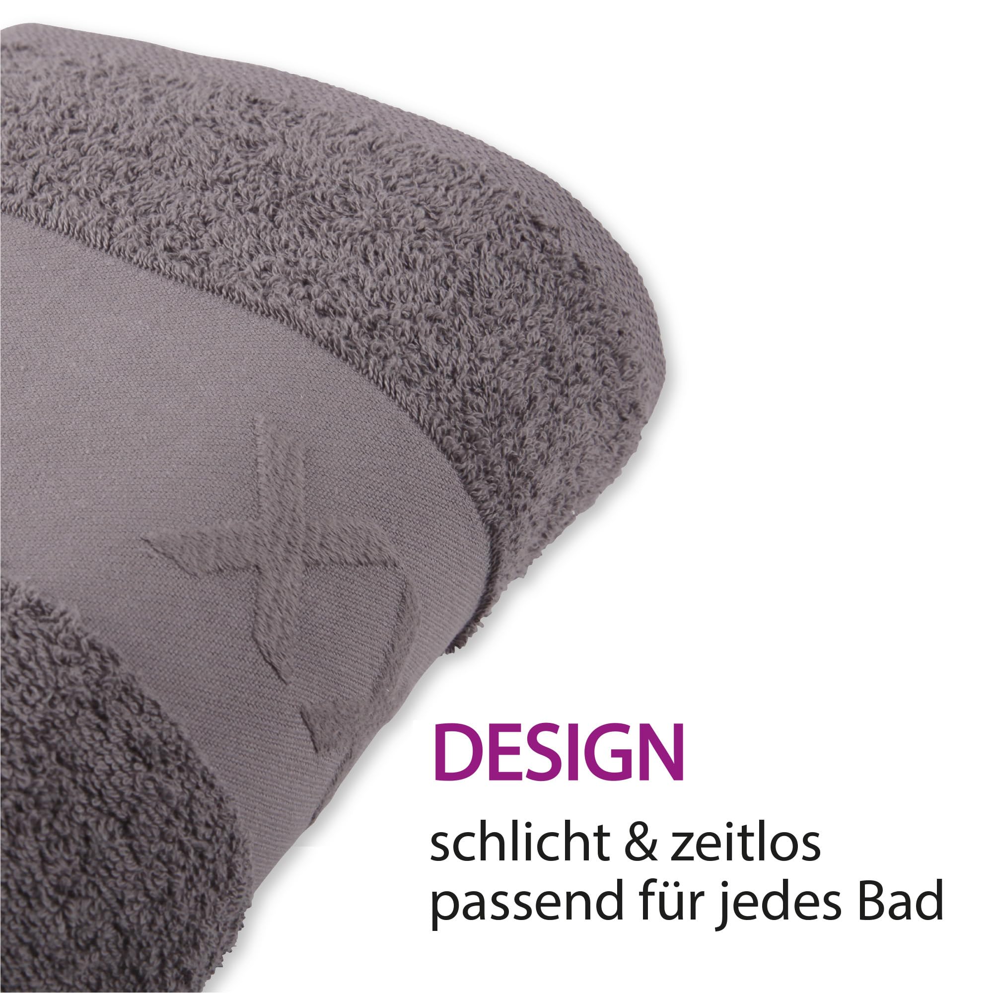 Bestlivings Mexx ręcznik do rąk (2 szt./antracyt) 50 x 100 cm, 100% bawełna – Öko-Tex, ręcznik do sauny, jakość premium, 450 g/m², super chłonny, szybkoschnący