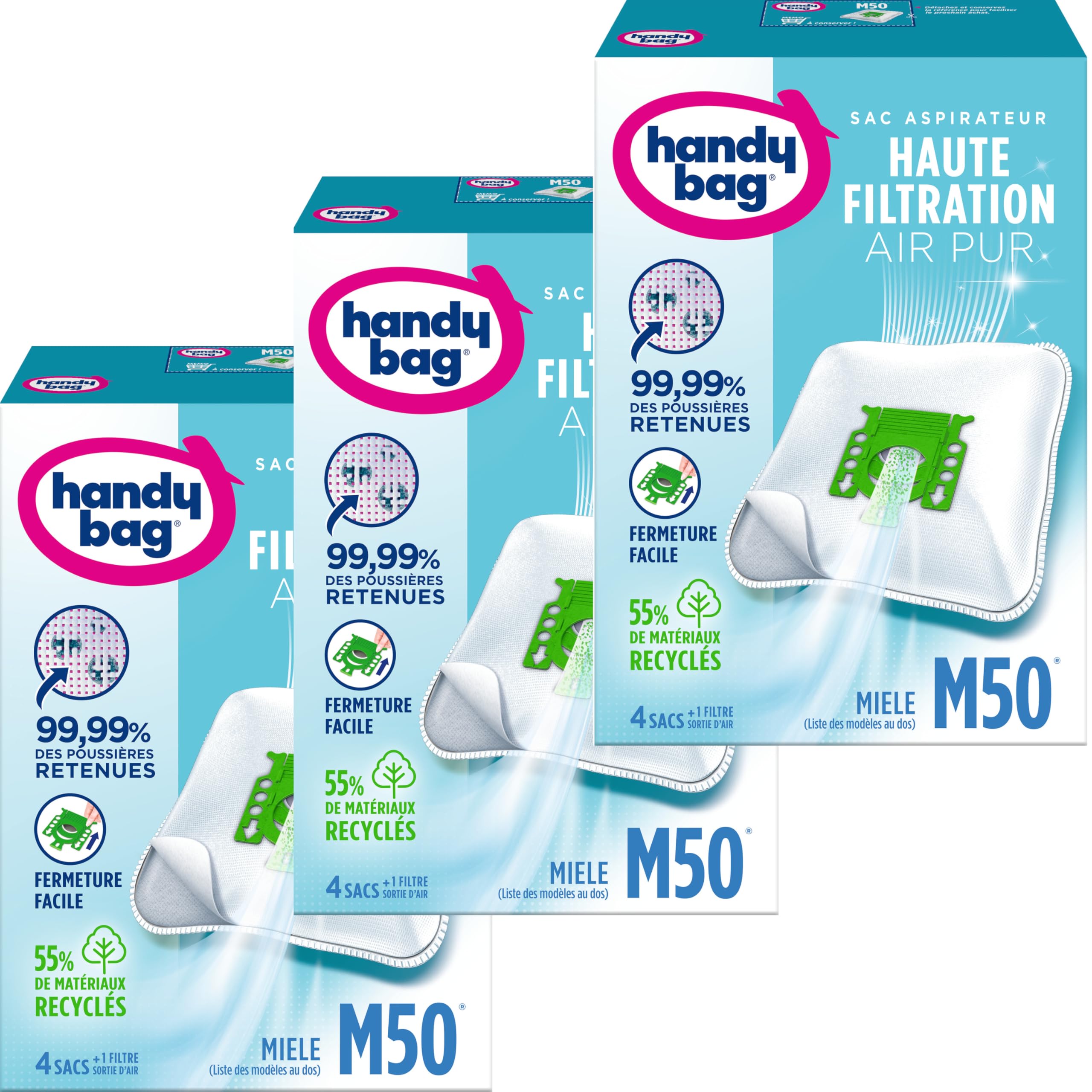 Sacs aspirateur M50 anti-allergène Handy Bag retenant 99%
