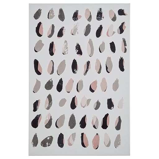 Rivet Abstract Black, Silver And Pink Canvas Print