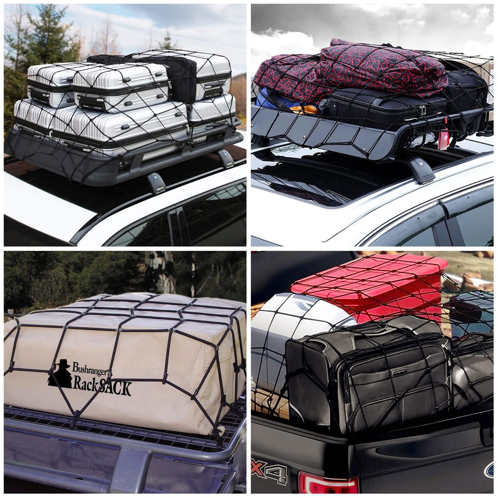Amazon | RILIHII カーゴネット120x180cm 車用 ラゲッジネット ルーフ