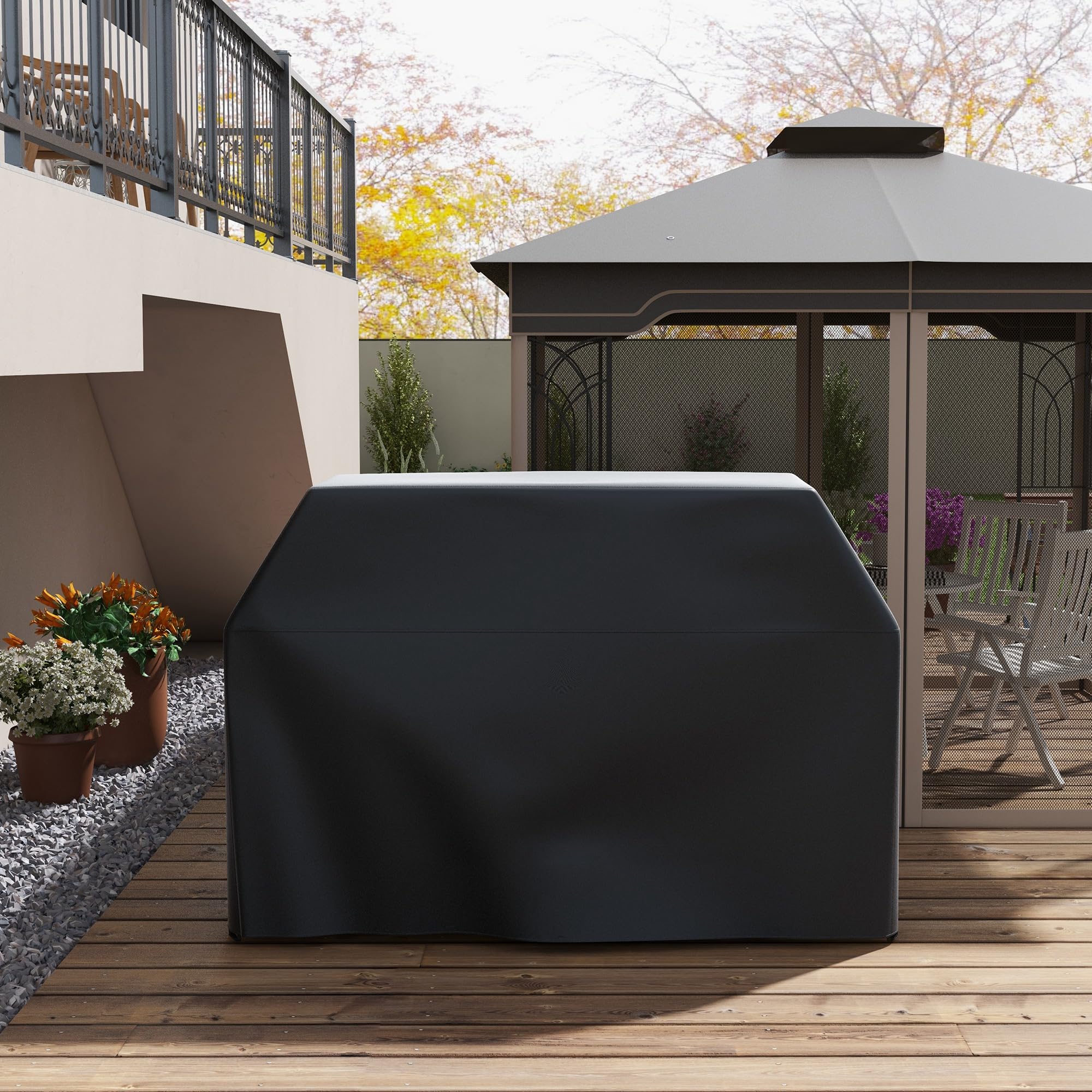 Outsunny Grillabdeckung Für Rechteckige Gasgrills – 188x71x125 Cm, Wasserdicht