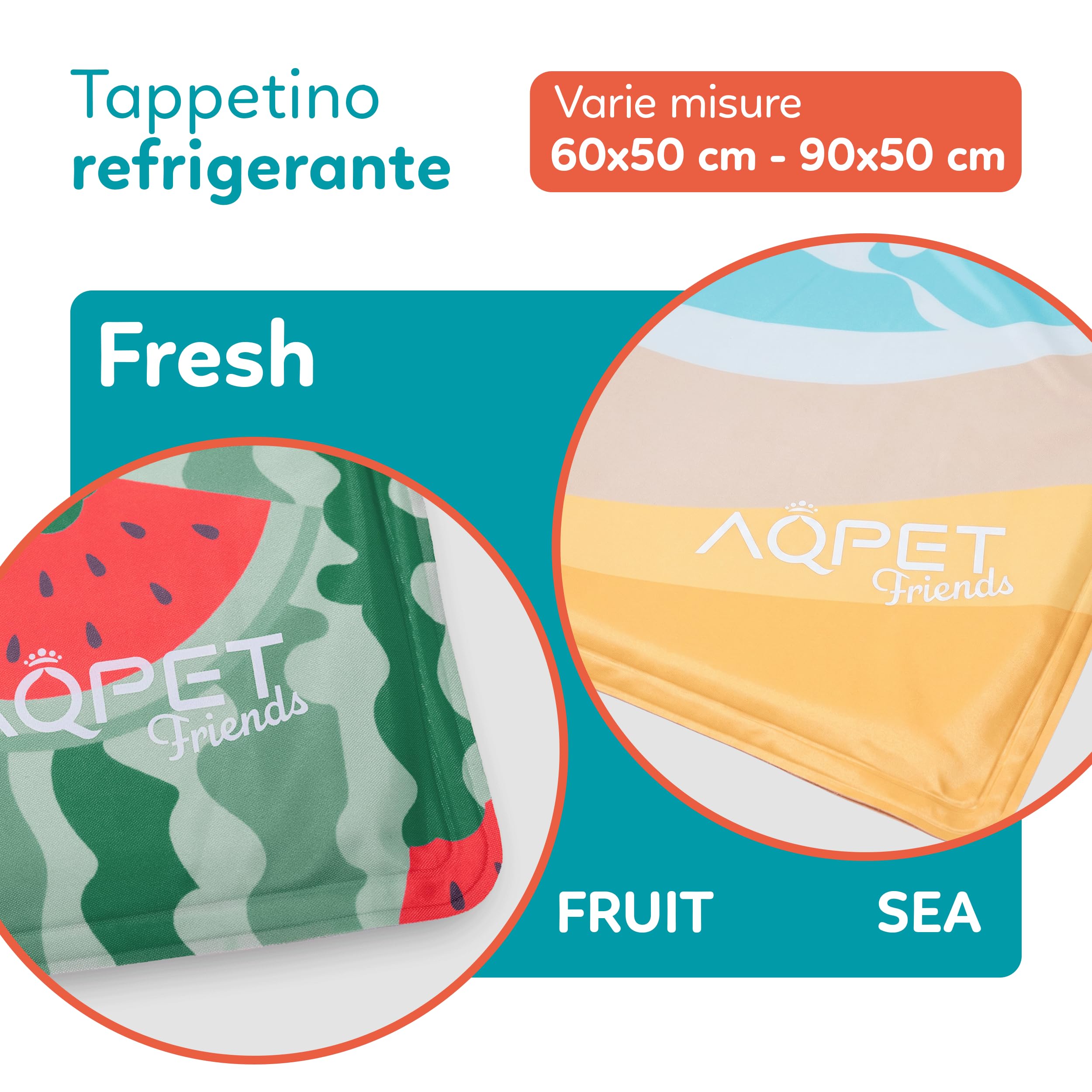 AQPET AqpetFriends Tappetino Refrigerante per Cane Gatto 90 x 50 cm