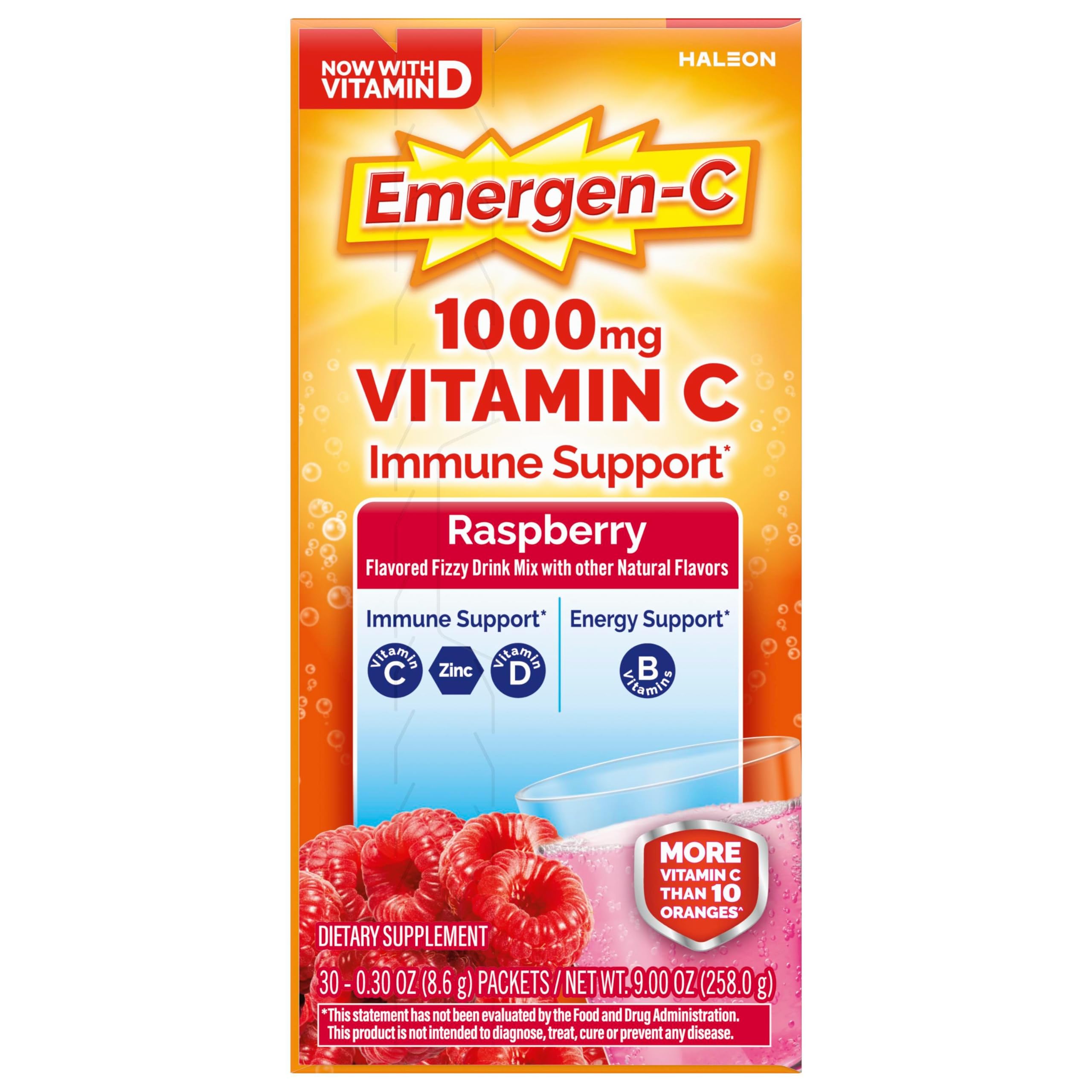 Emergen-C Vitamin C 1000mg Immune Support Powder, Raspberry, 30 Packets — Amazon image 11