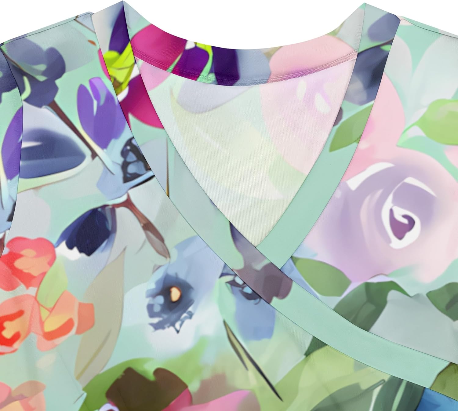 PinkPatty Women's Print Maxi Dresses 3/4 Sleeve Flowy Long Dress V Neck Wrap Tie Waist Sundress - Image 8