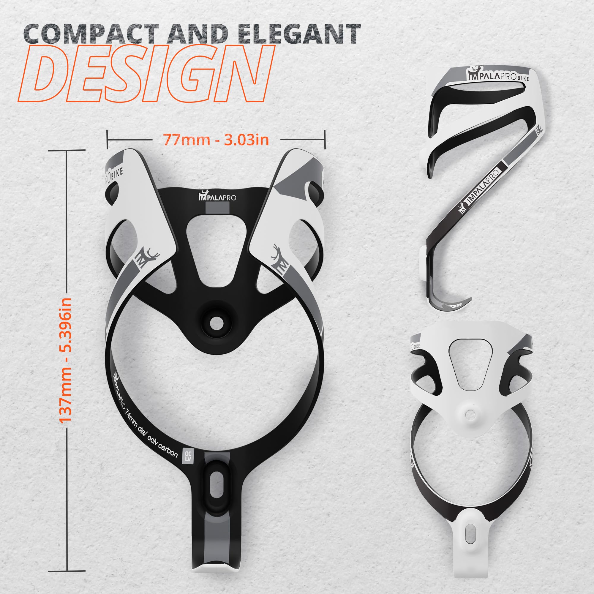IMPALAPRO Ultralight Full Carbon Bottle Cage 18gr, Bike Bottle Holder, Bike Drinks Holder - Image 3