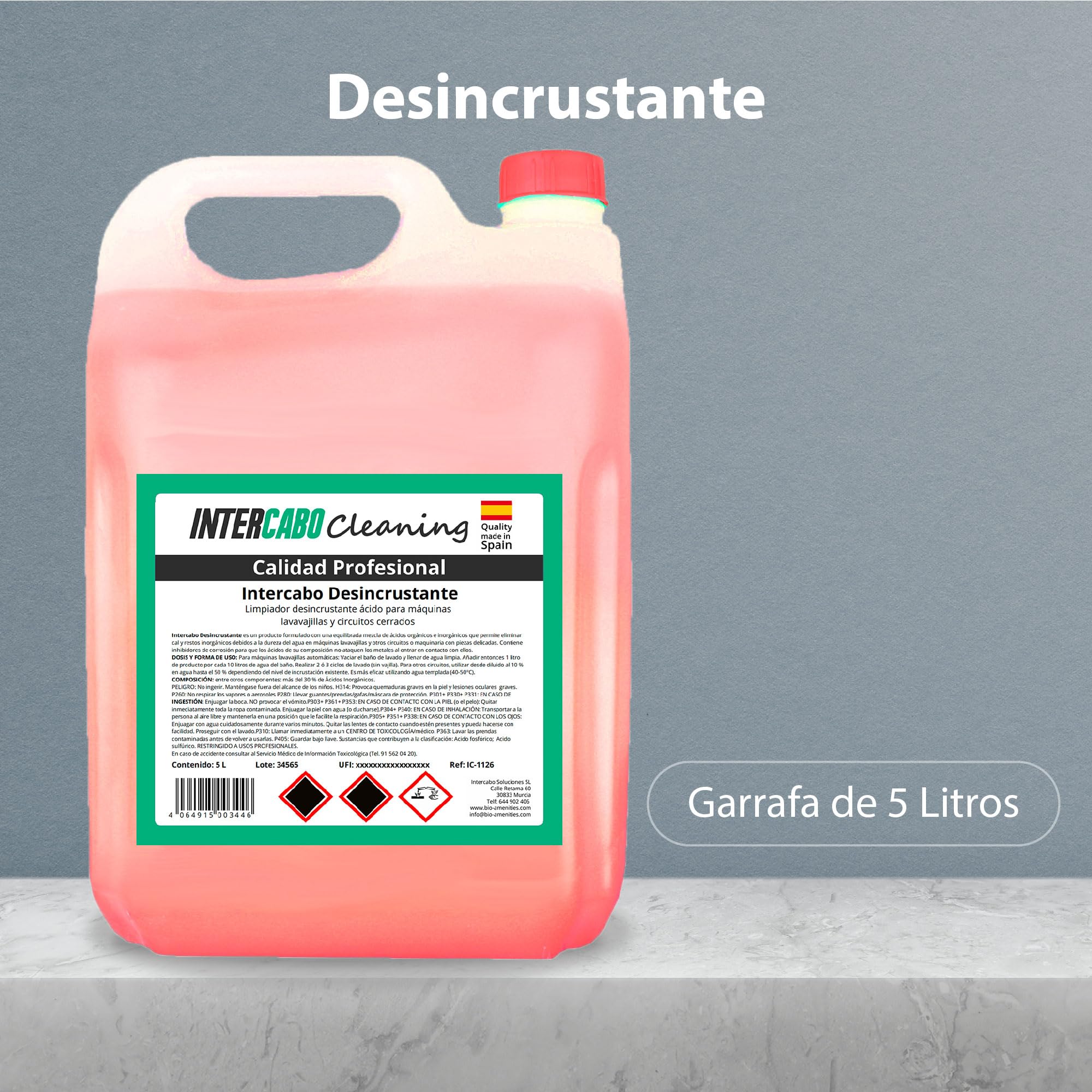 Desincrustante Profesional 2x5L • Limpiador Ácido Potente para Lavavajillas, Circuitos Cerrados y Calderas • Elimina Cal y Óxido • Mantenimiento Técnico con Alta Eficacia y Rendimiento - Intercabo