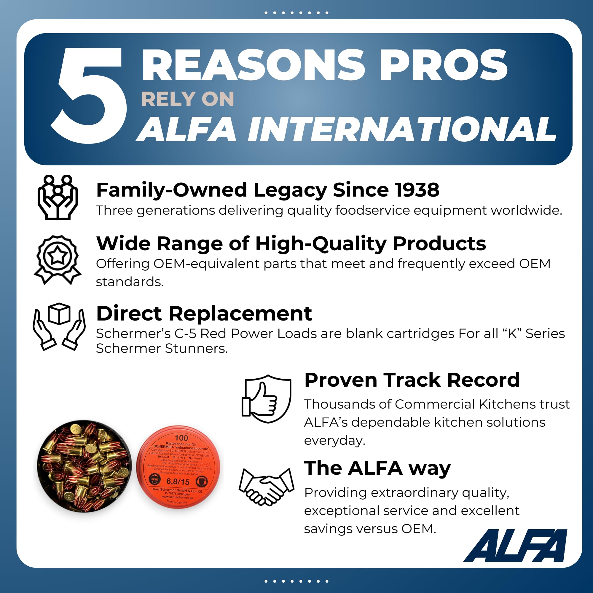 Alfa C-5 RED Schermer C-5 Red Heavy Load Stunner Cartridges | 1000 Cartridges for All K Series Schermer Stunners