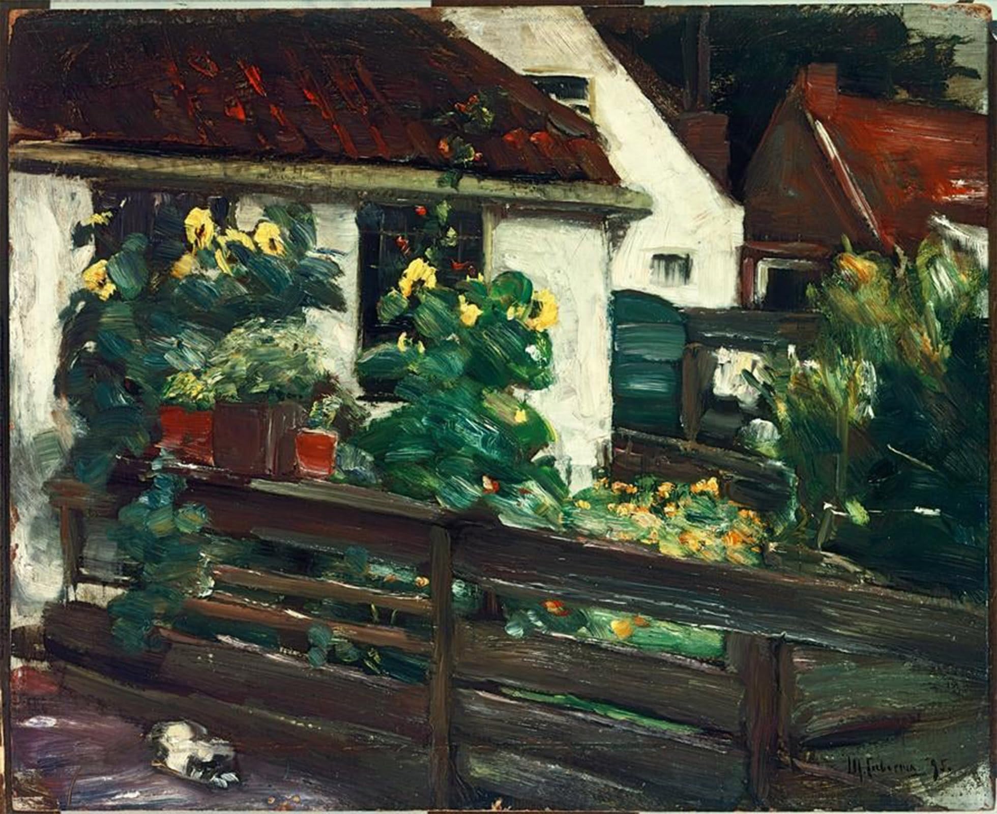 SERENDIPITP Vintage Wall Art Canvas Nordic Poster Canvas Print Picture Garden with sunflowers by Max Liebermann Wall Art Poster for Home Decor 60x90cm