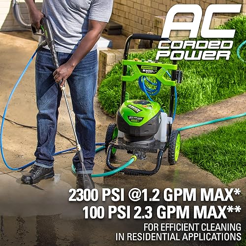 Miniatura 4 de Greenworks Pro 2300 Max PSI Lavadora de presión eléctrica sin escobillas y limpiador de superficies