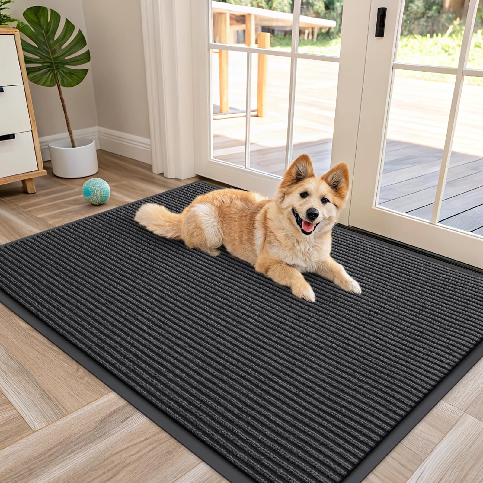 OLANLY Front Door Mat Indoor Outdoor Entrance, Waterproof Heavy Duty Doormat, Fade Resistant, Low Profile, Easy Clean Patio Porch Welcome Floor Mats for Entry, 29.5x17, Beige — view 128