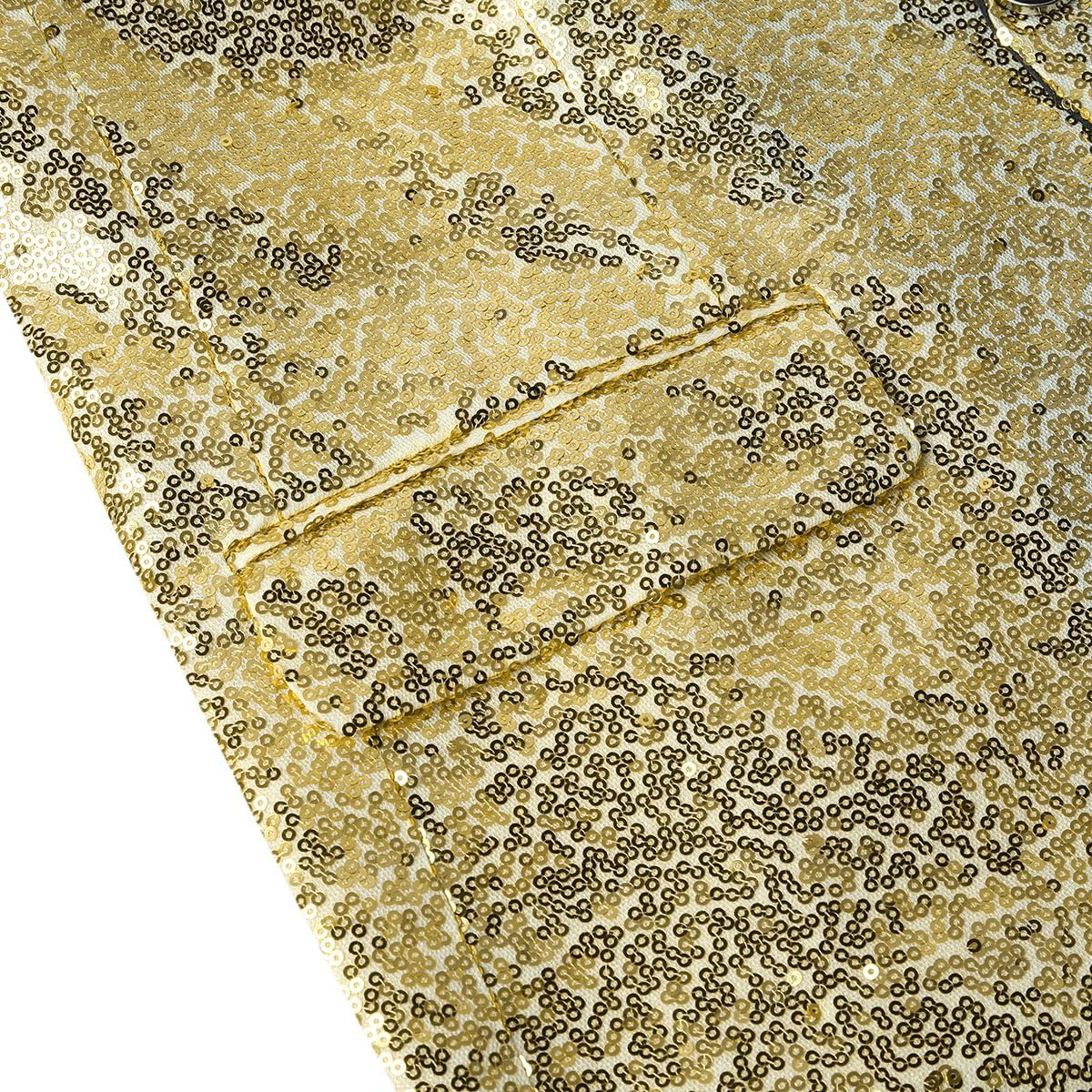 Cloudstyle Mens One Button Sequin Dress Suit Jacket Party Festival Tuxedo Sport Coat - Image 6