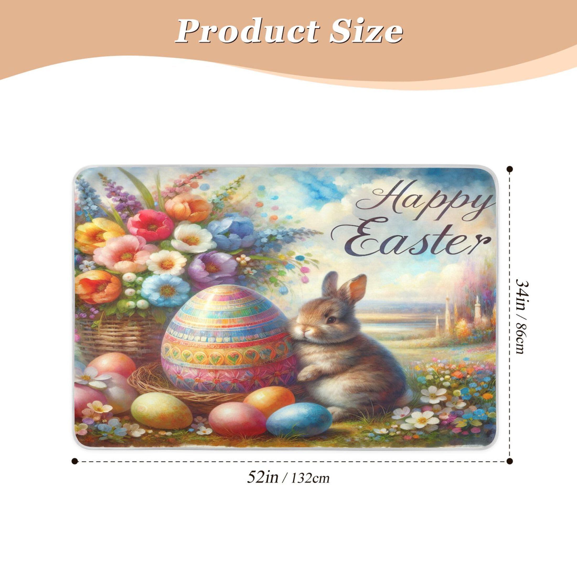 Takiito Watercolor Bunny Bed Pad Reusable Bed Underpad Washable Waterproof Leak-Proof Quick Dry Incontinence Pee Pad for Toddlers Kids Adults Pets 34x52 in