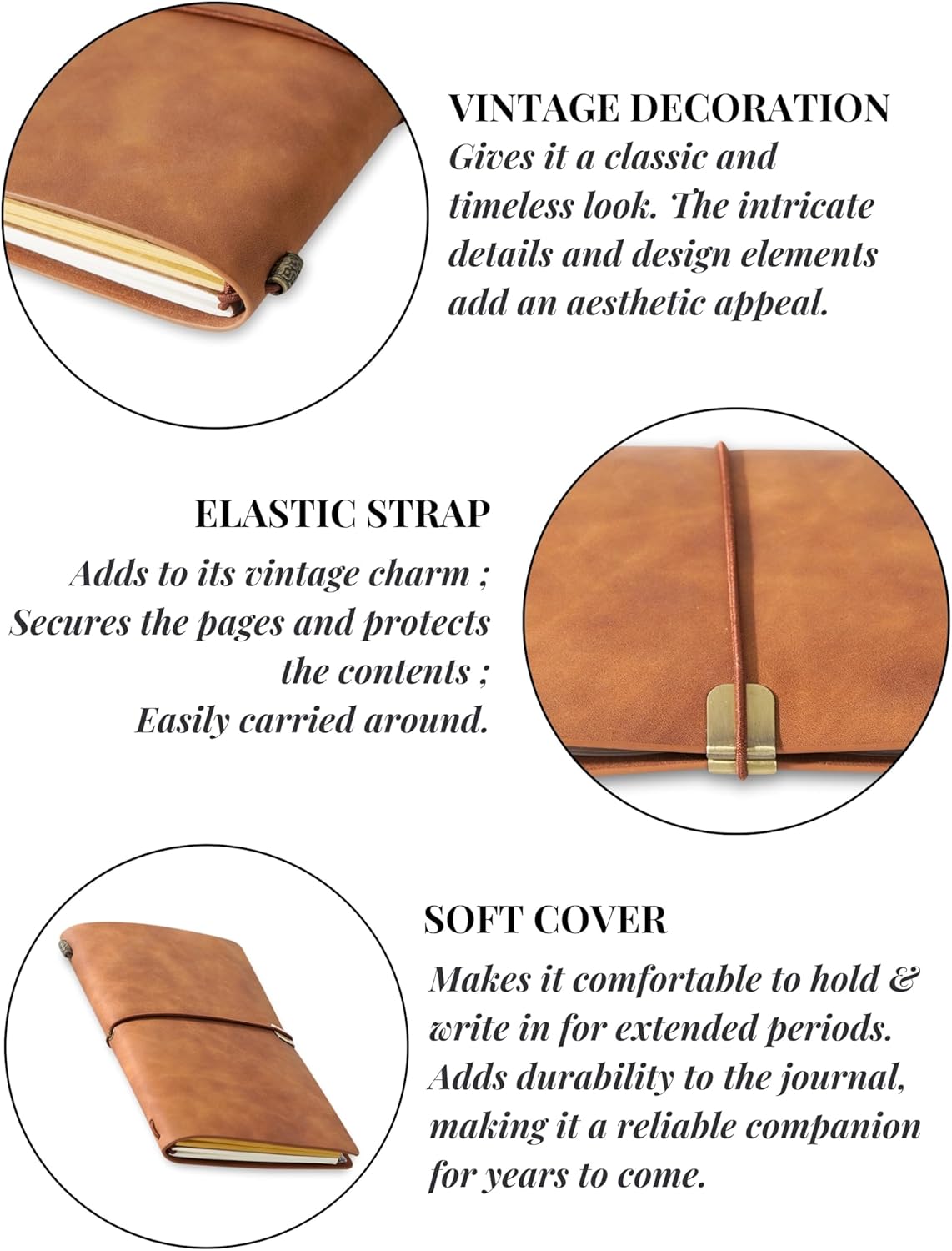 InnoBeta Music Lovers Gifts Journal With Pen, for Men Women on Christmas, Embossed Notebook, Travel Diary, Faux Leather, 7x5 Inches - Notes - Image 7