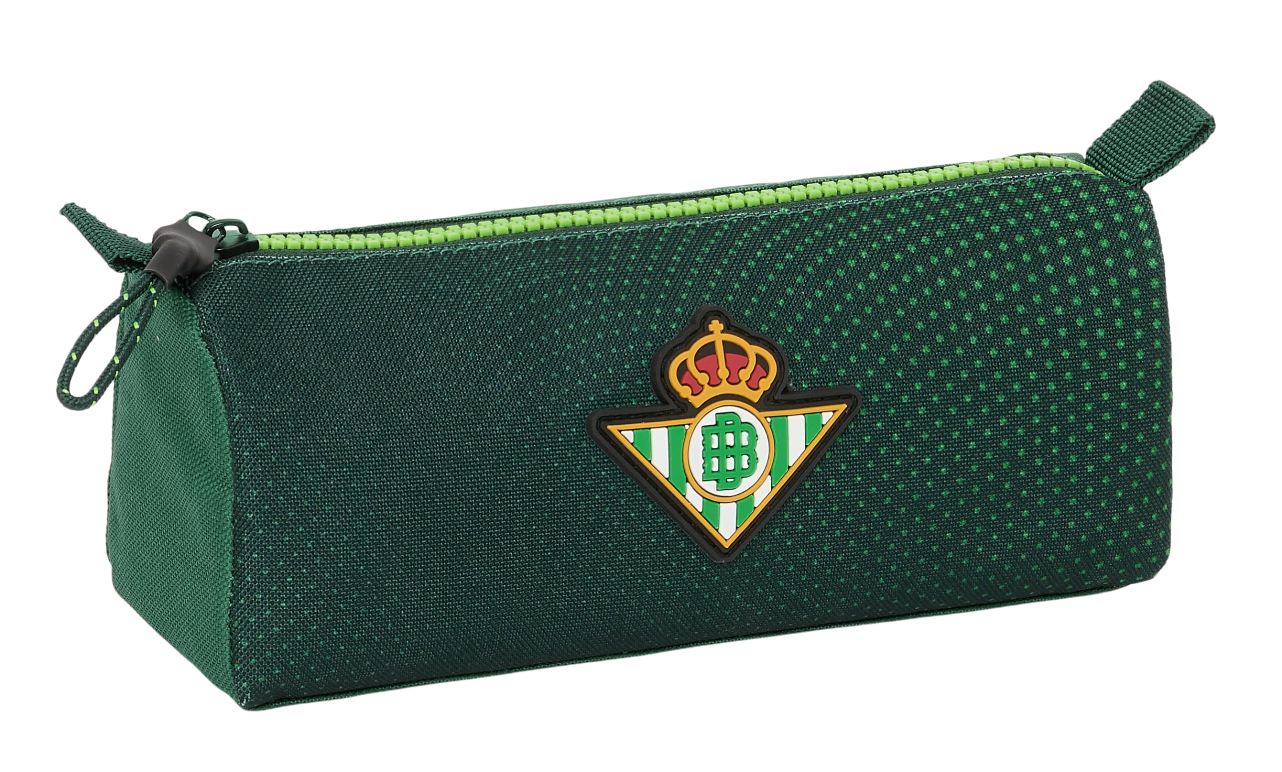Real Betis Balompié – Pencil Case with Zip and Compartment, Children's Pencil Case, Ideal for School Age Children, Comfortable and Versatile, Quality and Resistance, 21 x 7 x 8 cm, Green, green,