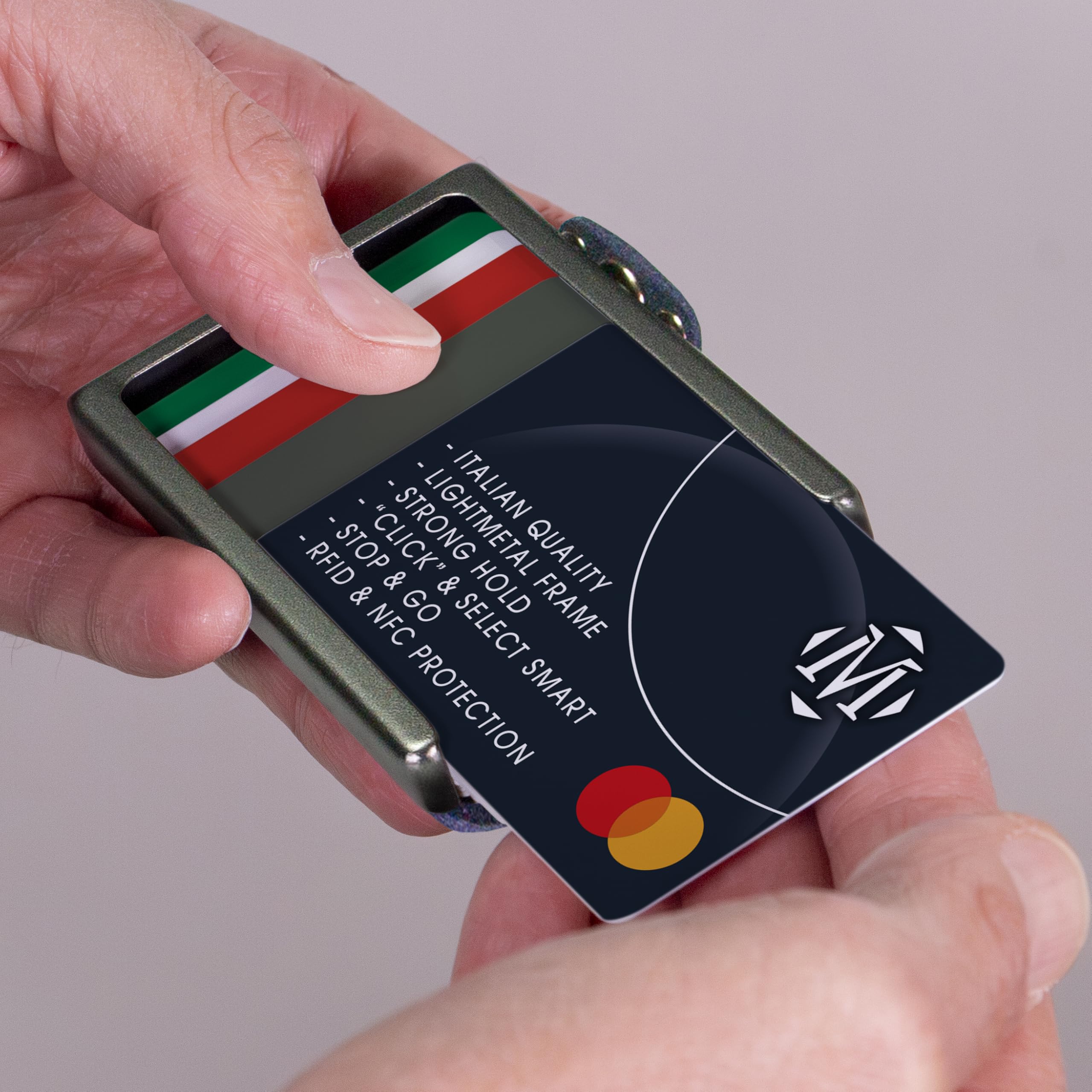 Mini Wallet aus Premium-Nappaleder – Schlankes, Leichtes Kreditkartenetui mit RFID-Schutz für Herren & Damen – Kompakt, Elegant. BLAU