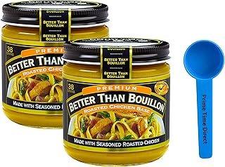 Better Than Bouillon Roasted Chicken Base 8 oz (Pack of 2) Bundle with PrimeTime Direct Teaspoon Scoop with BTB Authentici...