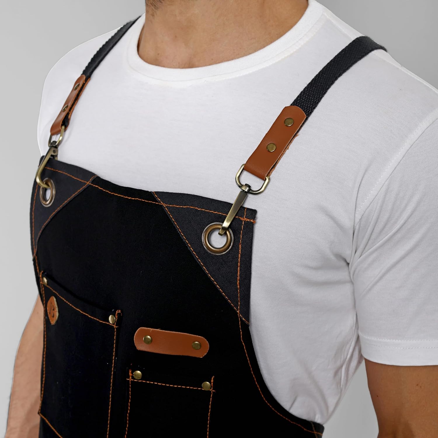 Chef Apron, Recycled Cotton Kitchen Apron with an Adjustable Neck with Long Ties, for cooking, baking - Image 6