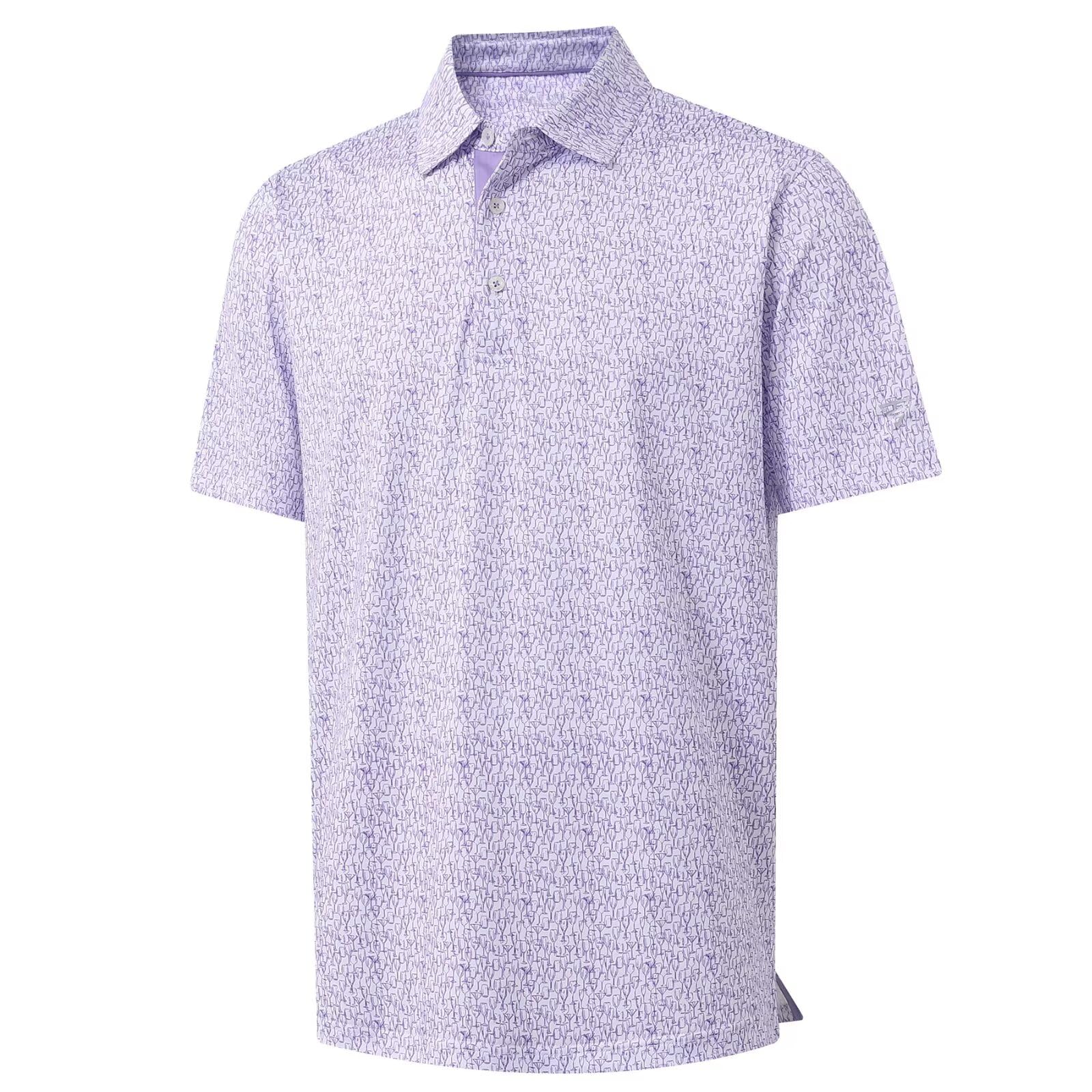 M MAELREG Mens Golf Shirt Short Sleeve Dry Fit Print Moisture Wicking Performance Patterns Collared Polo Shirt — view 22