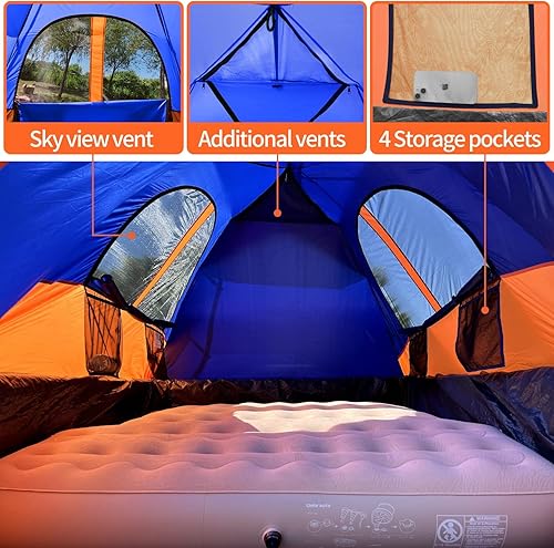 Miniatura 2 de Umbrauto Tienda de campaña impermeable PU3000mm doble capa para 5.5-5.8 pies, tienda de campaña para 2 personas, tienda de campaña montada en