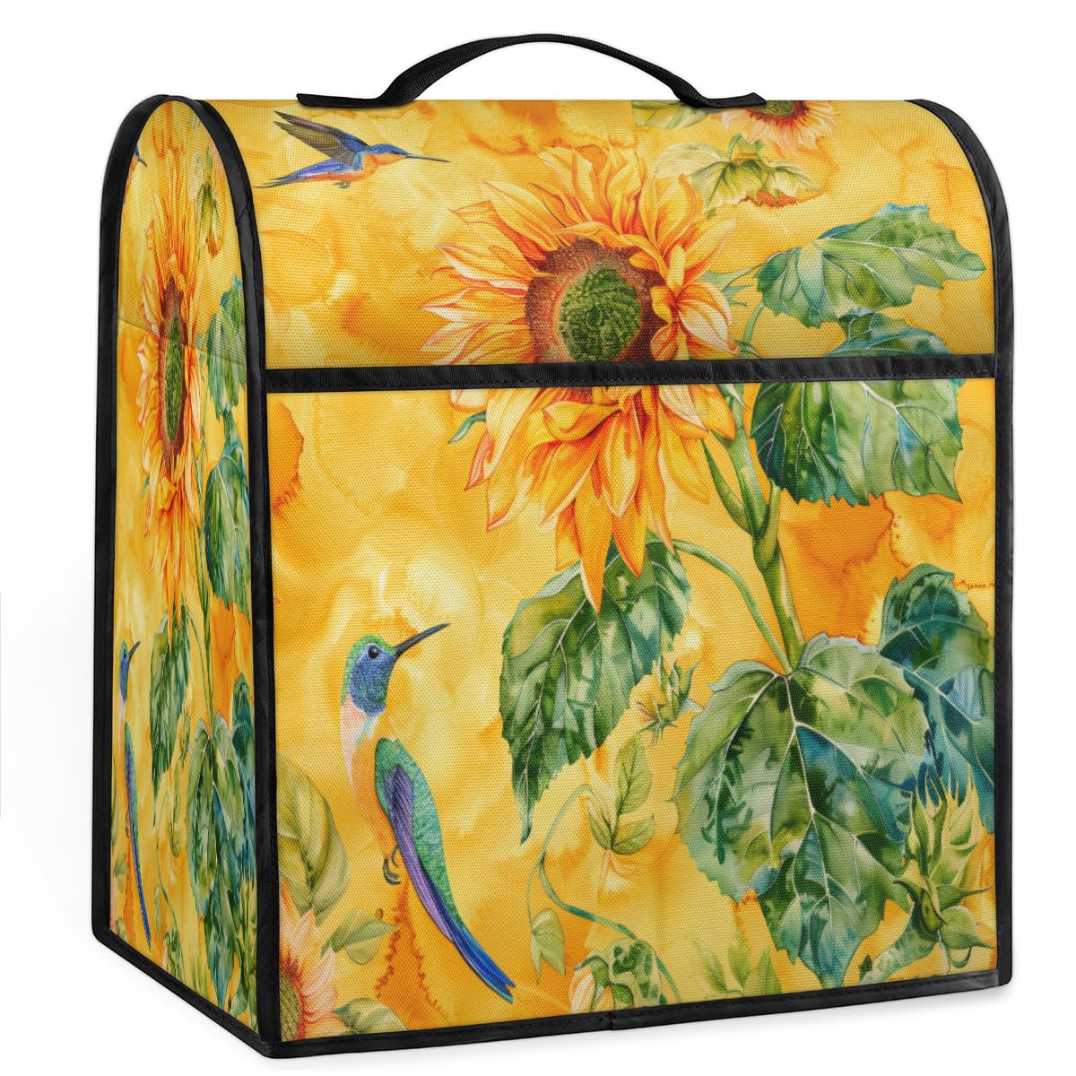 Coffee Maker Cover Sunflower Hummingbird Kitchen Appliance Covers Small Appliance Covers Blender Cover Juicer Cover Dust Covers for Kitchen Appliances with Top Handle and Pockets,Washable,B1000