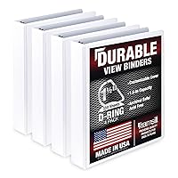 Vista 147 de Samsill Carpeta duradera de 3 anillos de 1 pulgada, fabricada en Estados Unidos, carpeta de anillos en D, cubierta transparente personalizable