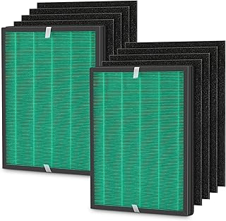 Filter Replacement Sets for Coway Airmega 150 Air Purifier, 2 Green True HEPA and 8 Active Carbon Filter, AP-1019C-FP
