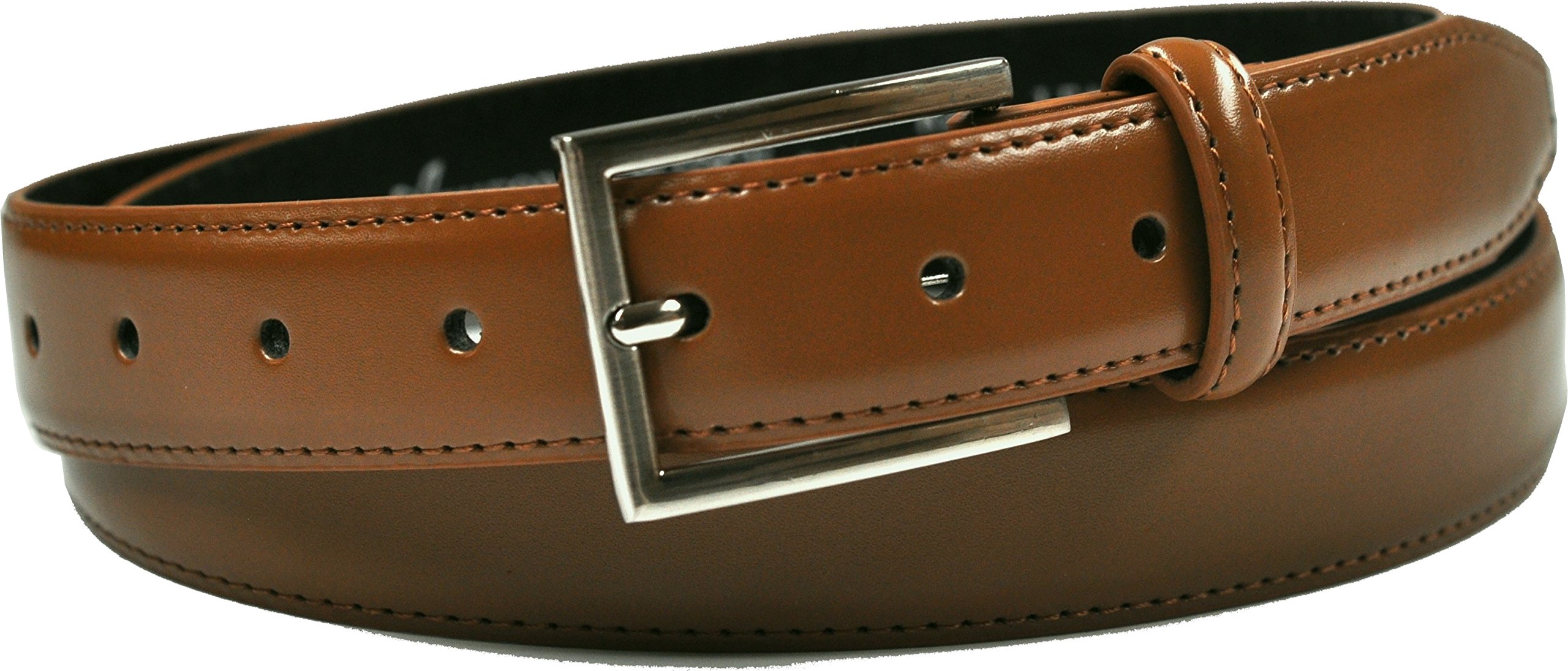 Ashford Ridge Men's Tan - Gift Boxed Gift Boxed 30Mm (1.25") Suit Trouser Feather Stitched Leather Belt Tan Medium