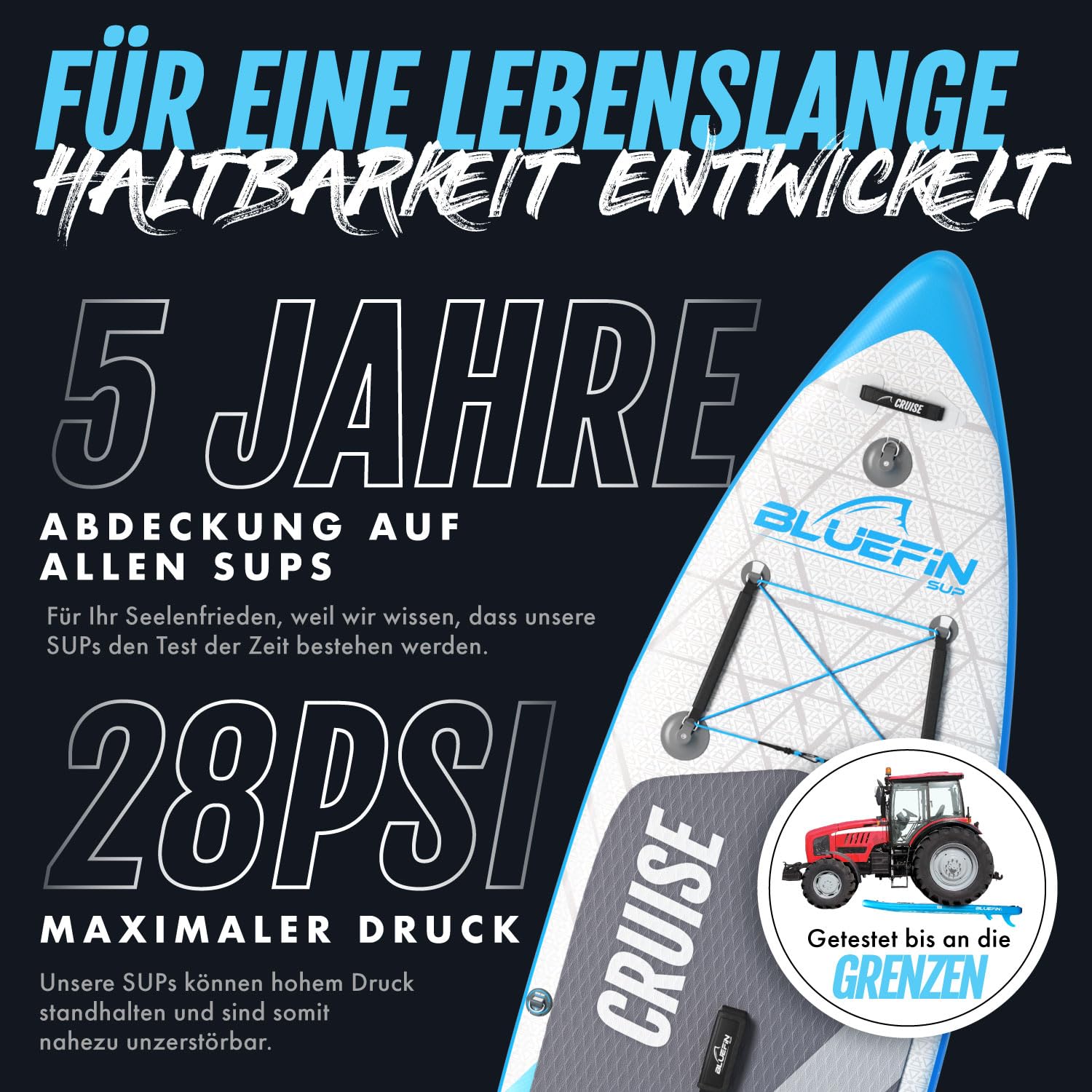 Bluefin SUP 2020 CRUISE SUP Board Set, Blau, 10"8'